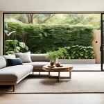 인테리어 디자이너 필수 서적 및 추천 자료 - **Biophilic Oasis Living Room:** A spacious, modern living room bathed in abundant natural light fro...
